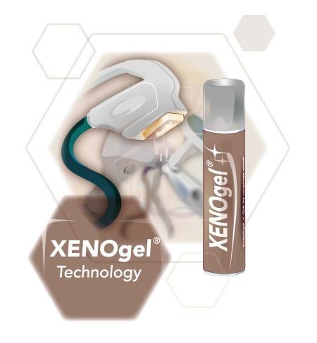 Grafik der XENOgel Technology mit Logo