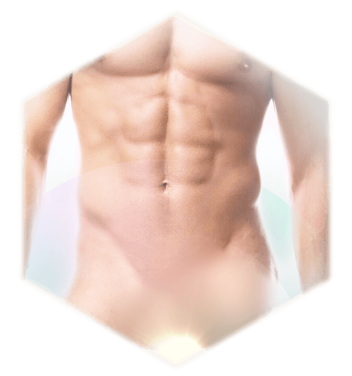 Mann sexy haarfreier Intimbereich